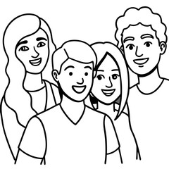 happy friends posing together