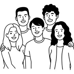 happy friends posing together