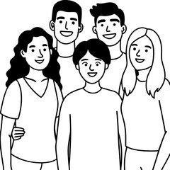 happy friends posing together