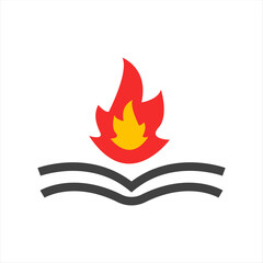 book fire logo design modern minimalist