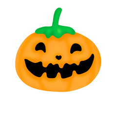Illustration of a carved pumpkin, a Halloween scene.