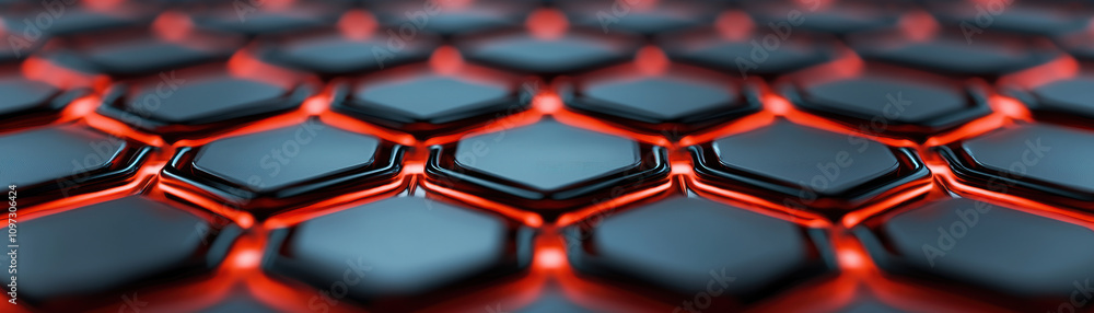 Aufkleber cyber insurance risk management concept. a close-up of a hexagonal pattern with a shiny surface, fea