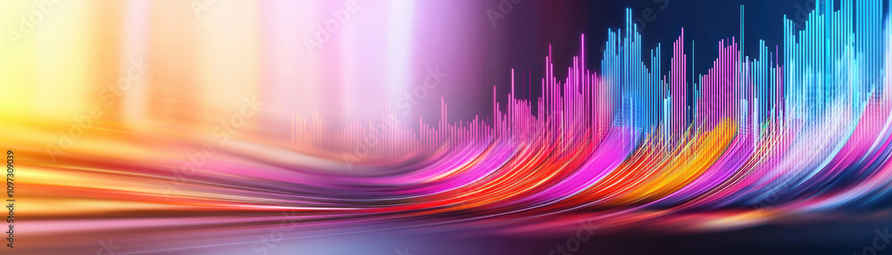 Aufkleber cyber insurance risk management concept. a vibrant abstract design featuring colorful wave patterns 