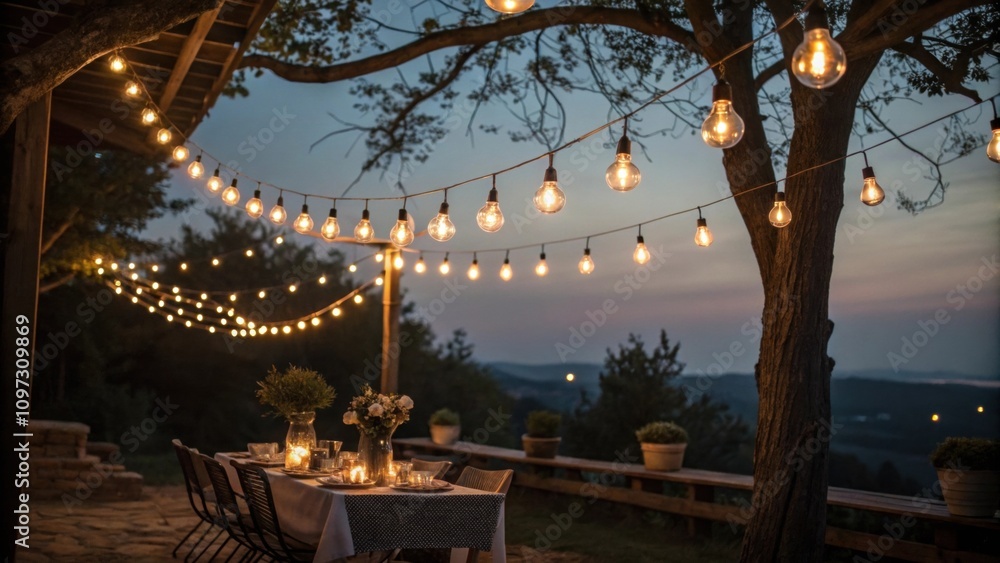 Poster string lights le overhead casting a soft glow that enhances the cozy ambiance while inviting latenig