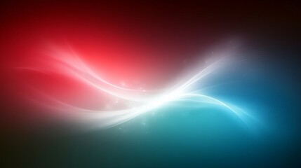 Bold red and teal energy arcs with glowing light effects on a dark background, representing dynamic motion, futuristic design, and powerful visual contrasts