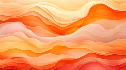 Fototapeta premium Warm orange and soft beige layered wave like abstract patterns with flowing gradients, creating a serene and dynamic design emphasizing movement, warmth, and artistic elegance