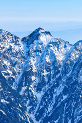 冠雪の北アルプスの針ノ木岳