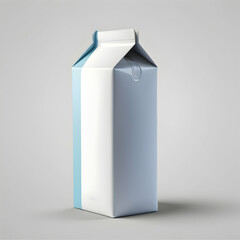 Empty milk carton isolated on transparent background