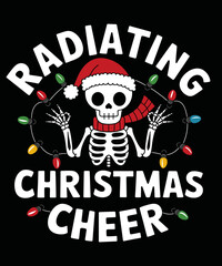 Radiating christmas cheer,funny Christmas illustration