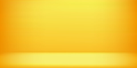 Studio backgrounds. yellow walls for photography space vector simple set with bright gradient spotlight