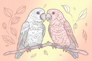 two birds on a branch