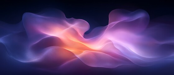 Fototapeta premium Elegant abstract waves of pink and purple light blending seamlessly in a dark background, creating a sense of fluidity, motion, and a futuristic ethereal atmosphere