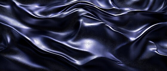 Obraz premium Glossy black silk like folds with deep shadows and high contrast, evoking luxury, drama, and an enigmatic elegance in a rich abstract composition for modern and artistic designs