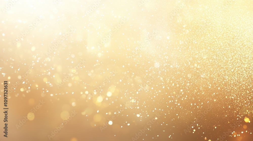 Poster a vibrant golden bokeh background with a gradient effect, blending soft shimmering lights for a rich