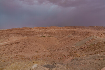 View of the mountainous part of the rocky desert