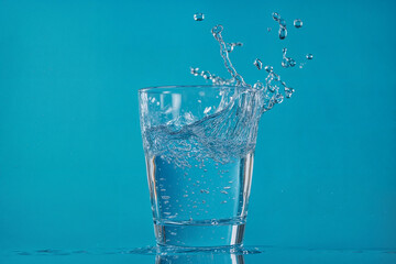 Water bubbles glass of water