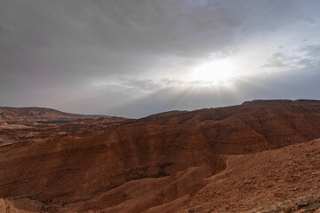 View of the mountainous part of the rocky desert