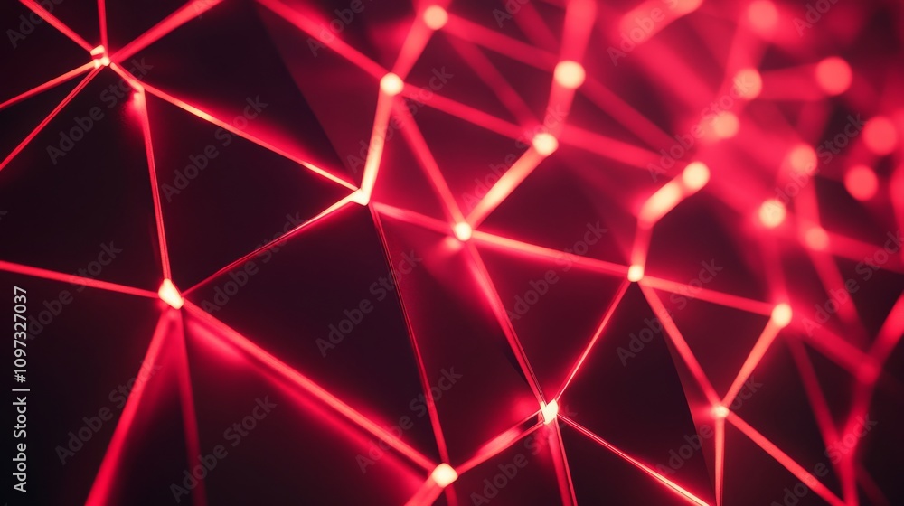 Poster exploring the network of illuminated red lines