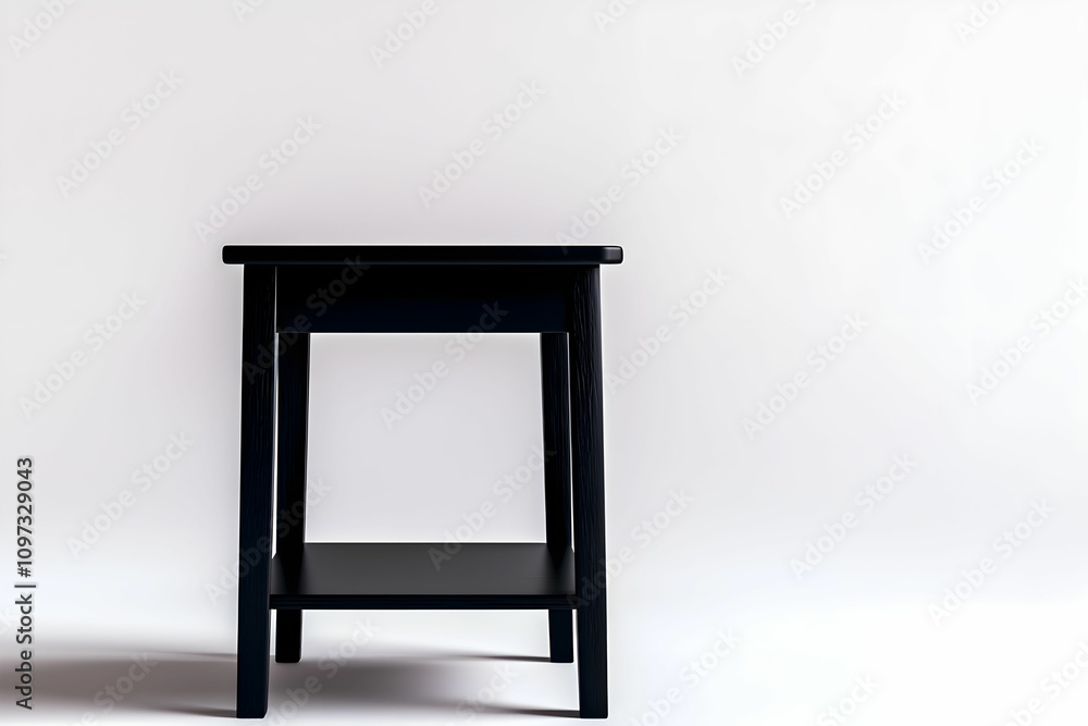 Poster minimalist black side table in modern design with clean lines and simple aesthetic perfect for conte