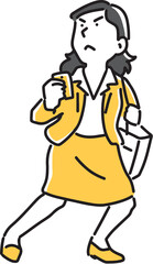 スマホを持ち上を見つめる女性