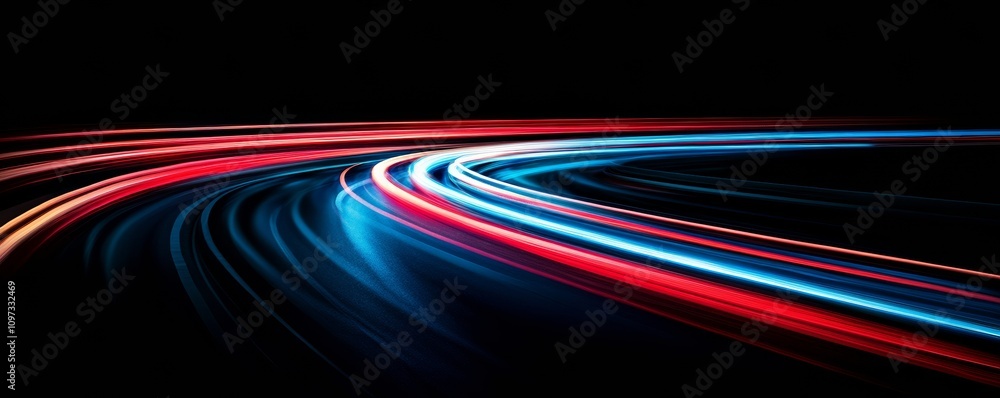 Poster dynamic light trails illustrating speed and