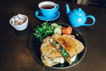 breakfast with coffee and toast