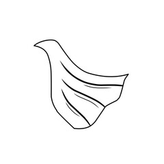 outline sketch of superhero cape