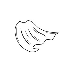 outline sketch of superhero cape