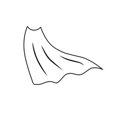 outline sketch of superhero cape