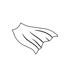 outline sketch of superhero cape