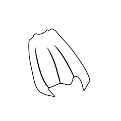outline sketch of superhero cape