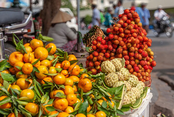 Fruit vendor, Ho Chi Minh City, Vietnam - Blurred background