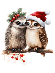 Obraz premium A cozy Christmas party scene with beautifully wrapped gifts, festive lights and traditional decorations.