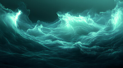 Abstract fluorescent liquid. aqua menthe waves background. beautiful 3d render for card, banner, poster, wallpaper, web, print. 3d rendering illustration not ai. Fluorescent Lava Flow. Illustration