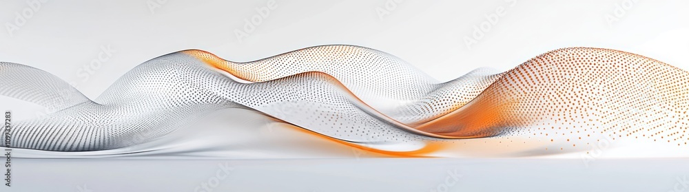 Poster abstract waves with a smooth gradient and dotted patterns, conveying a sense of motion.