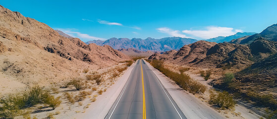 A road of travel through unique landscapes. Landmarks by road by car through nature and a passion for traveling around the world