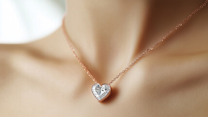ハート型ダイヤモンドペンダントのクローズアップ