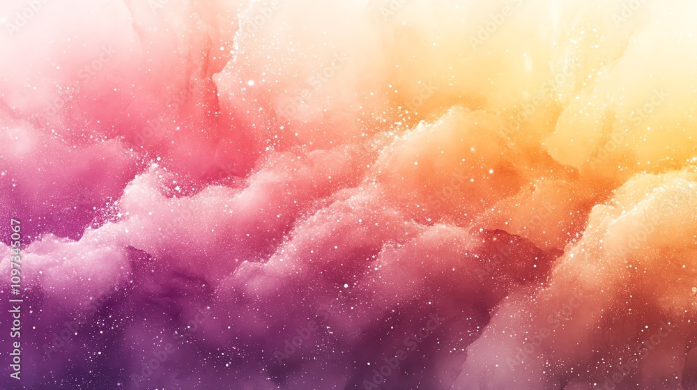 Poster Abstract gradient clouds in soft colors, creating a dreamy and ethereal atmosphere.