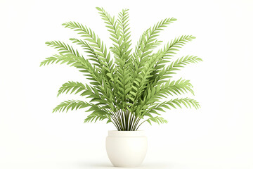 Lush Green Fern Plant in Elegant White Pot, Perfect for Indoor Decoration and Enhancing Natural Aesthetics in Home or Office Spaces with Vibrant Foliage