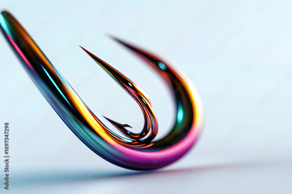 Poster abstract design featuring a sleek, modern fluid shape with vibrant colors, showcasing artistic curve