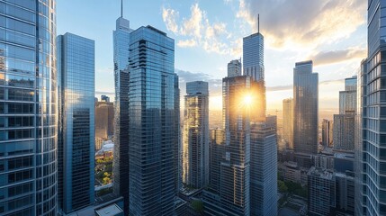 Obraz premium nice building theme for downtown wallpaper