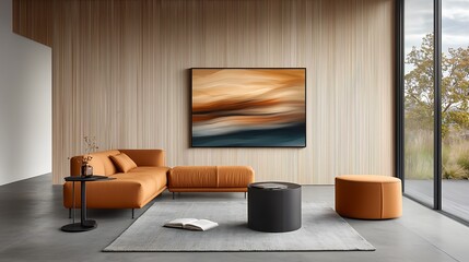 Modern living room design contemporary home interior decoration minimalist style artistic view aesthetic concept