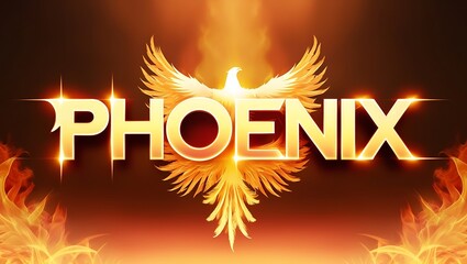 Fiery phoenix bird graphic design with "Phoenix" text.