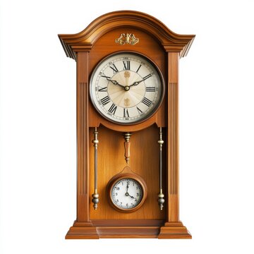 Grandfather clock with ornate design and dual time display