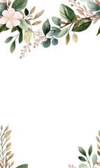 Fototapeta premium Floral flowers and beautiful colorful leaves wallpaper seamless pattern for interior decoration or background.