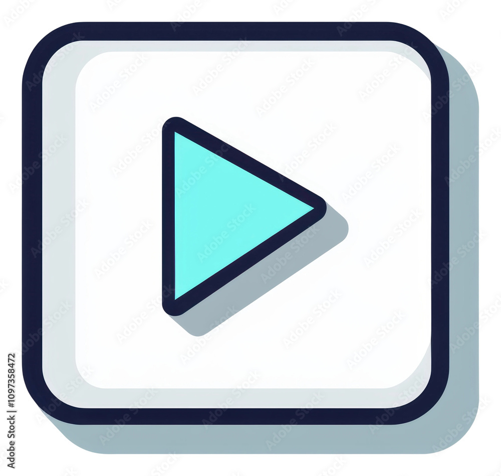 Poster play button icon for media use isolated on transparent background