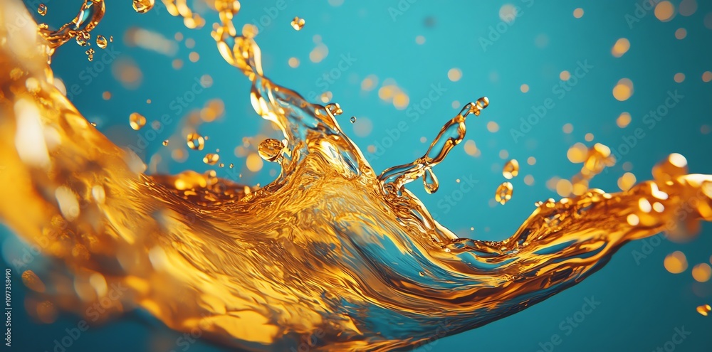 Poster a dynamic splash of liquid, showcasing vibrant colors and fluid motion.