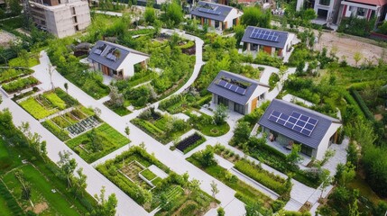 Eco-Friendly Village: Sustainable Homes and Gardens