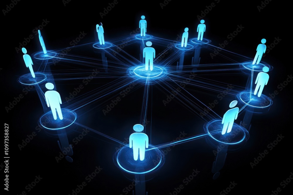 Poster global network connection, people interconnected.