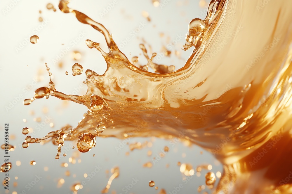 Poster Dynamic splash of liquid creating an energetic visual effect.